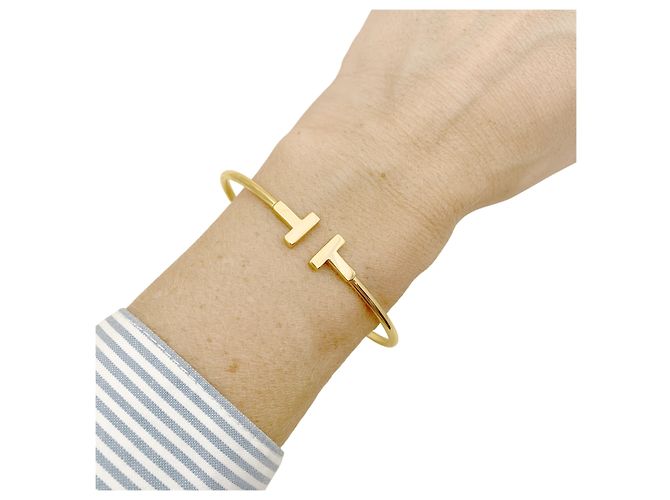 Pulsera Tiffany & Co., colección "Tiffany T", modelo "Wire", oro rosa. - vista 6
