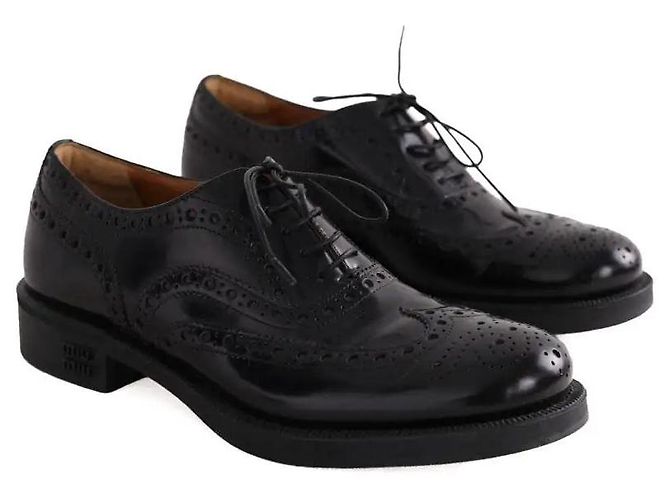 Scarpe stringate Miu Miu X Church's in pelle nera Nero - vista 3