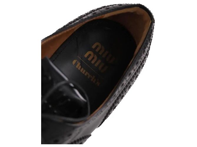Scarpe stringate Miu Miu X Church's in pelle nera Nero - vista 5