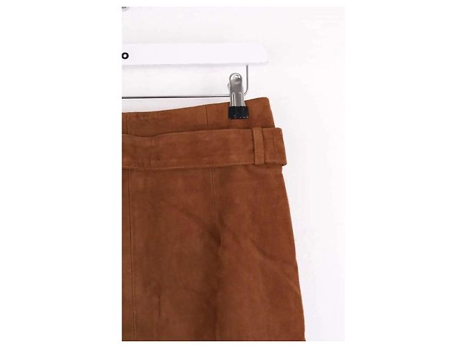 Saia de couro SéZane camel Camelo - vista 4