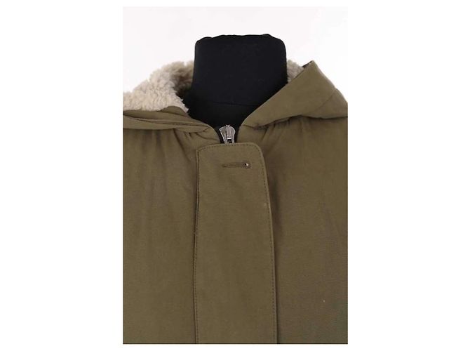 Parka Sandro de algodón caqui - vista 2