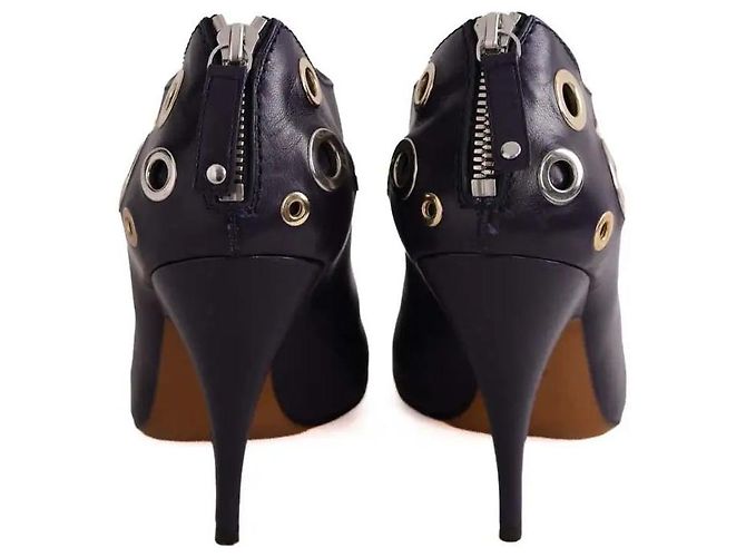 Tacchi Moschino in pelle viola Porpora - vista 2