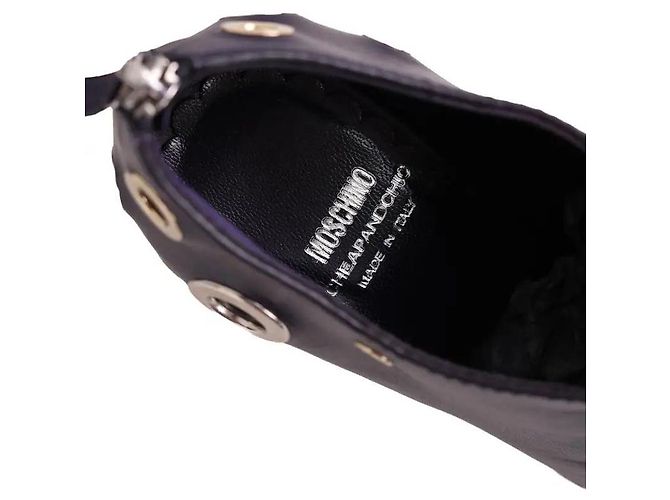 Tacchi Moschino in pelle viola Porpora - vista 4