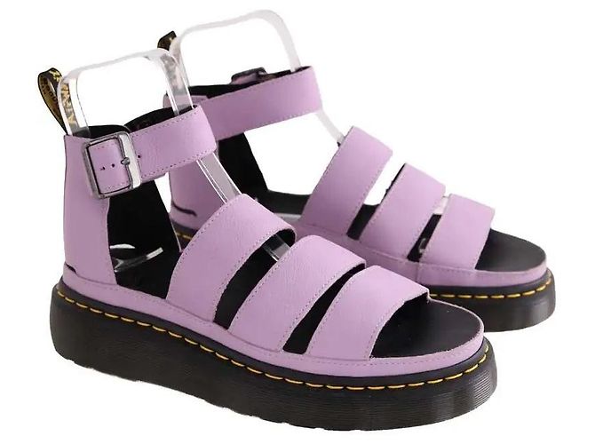Dr. Martens Purple Leather Mules - view 3