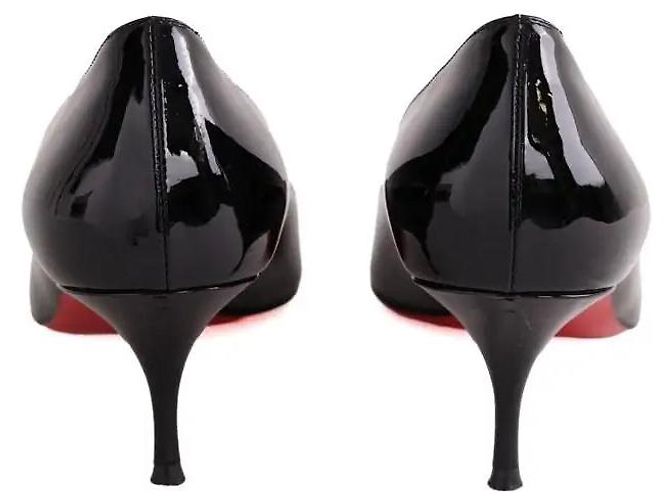 Décolleté Christian Louboutin in vernice nera - vista 2