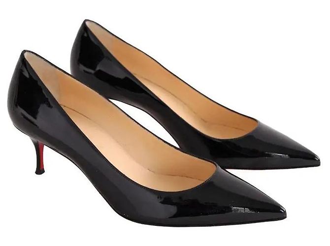 Décolleté Christian Louboutin in vernice nera - vista 3