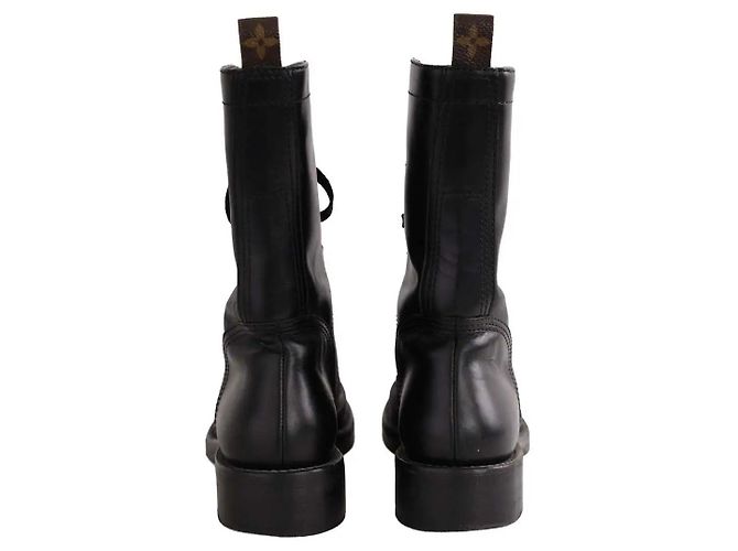 Stivaletti stringati in pelle nera Louis Vuitton Nero - vista 2