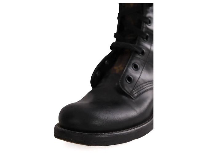 Stivaletti stringati in pelle nera Louis Vuitton Nero - vista 5