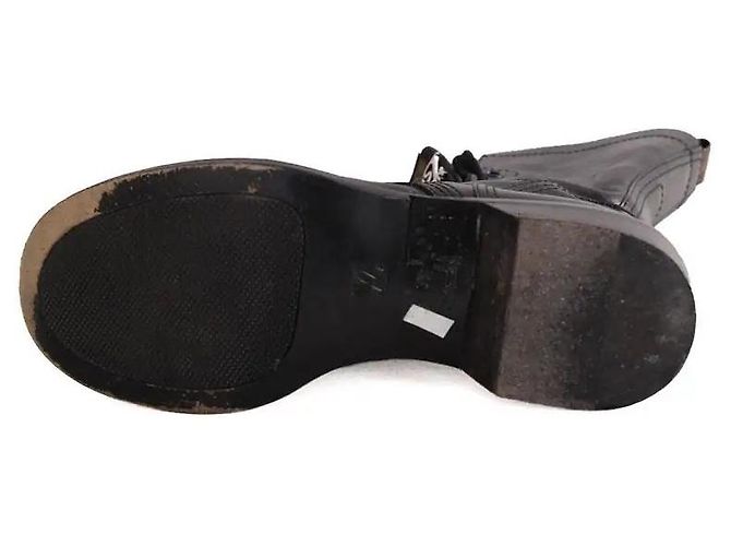 Stivaletti stringati in pelle nera Louis Vuitton Nero - vista 6