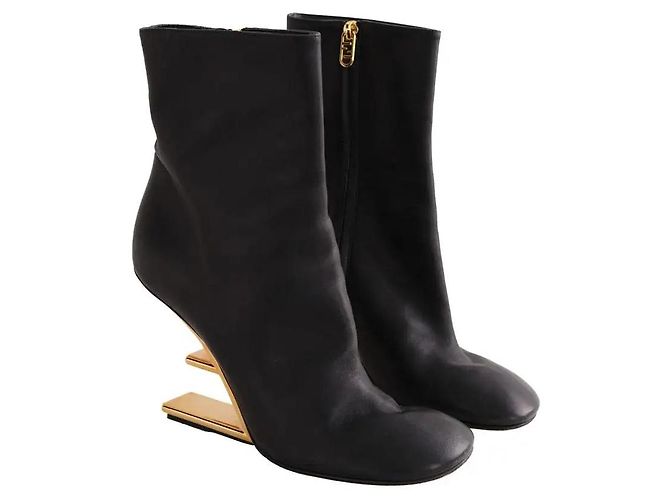 Botas Fendi de cuero negras Negro - vista 3