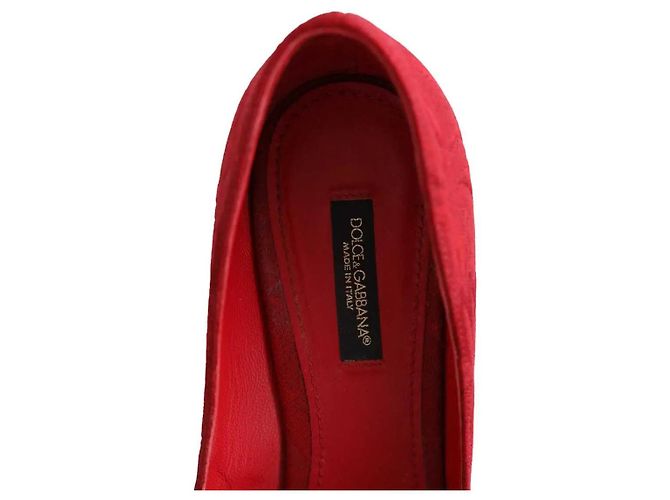 Dolce & Gabbana Red Cloth Heels - view 5