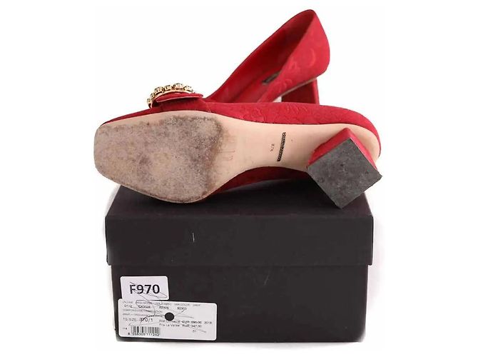 Dolce & Gabbana Red Cloth Heels - view 6