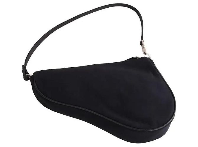 Mini borsa Dior nera in tessuto Nero - vista 2