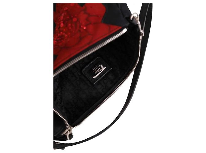 Mini borsa Dior nera in tessuto Nero - vista 4