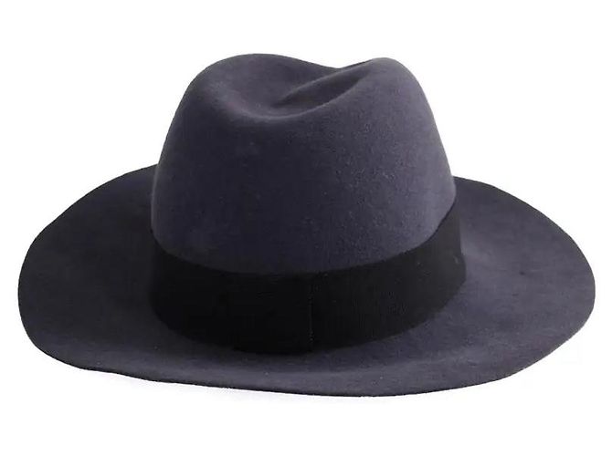 Cappello Panama Maison Michel in lana antracite Grigio antracite - vista 3