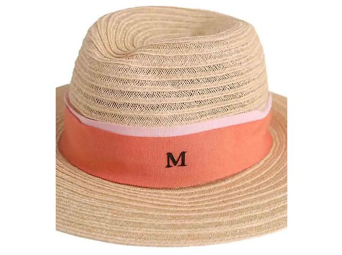 Cappello Panama Maison Michel beige in vimini - vista 2