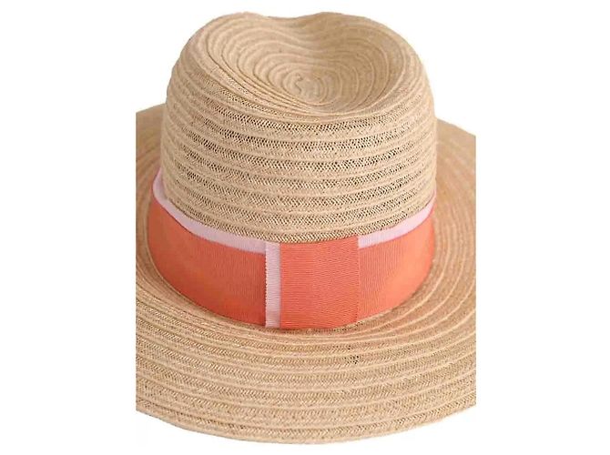 Cappello Panama Maison Michel beige in vimini - vista 3
