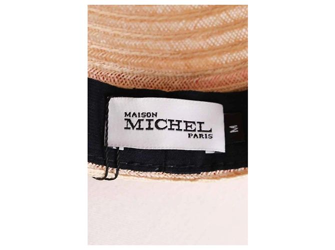 Cappello Panama Maison Michel beige in vimini - vista 5