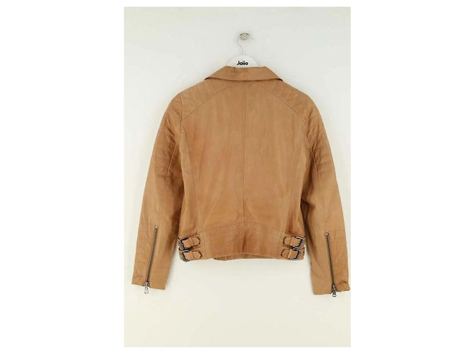 Giacca in pelle beige Gerard Darel - vista 3