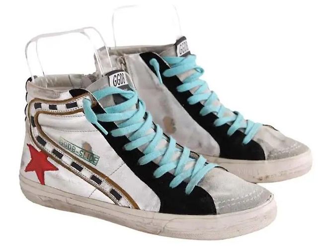 Golden Goose Sneaker Silber Leder Größe 40 - Ansicht 3