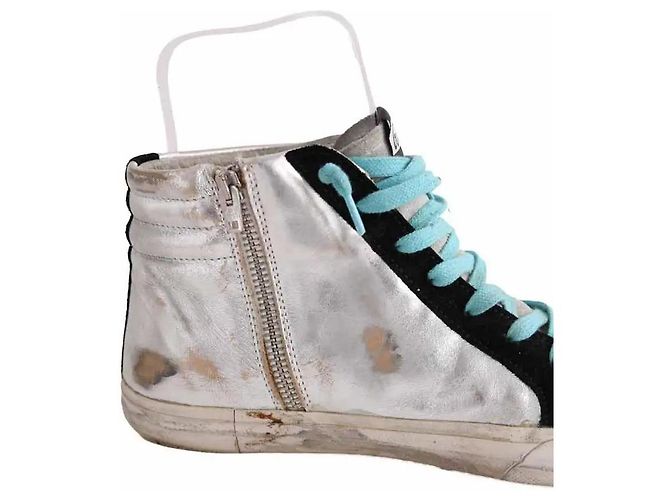 Golden Goose Sneaker Silber Leder Größe 40 - Ansicht 4
