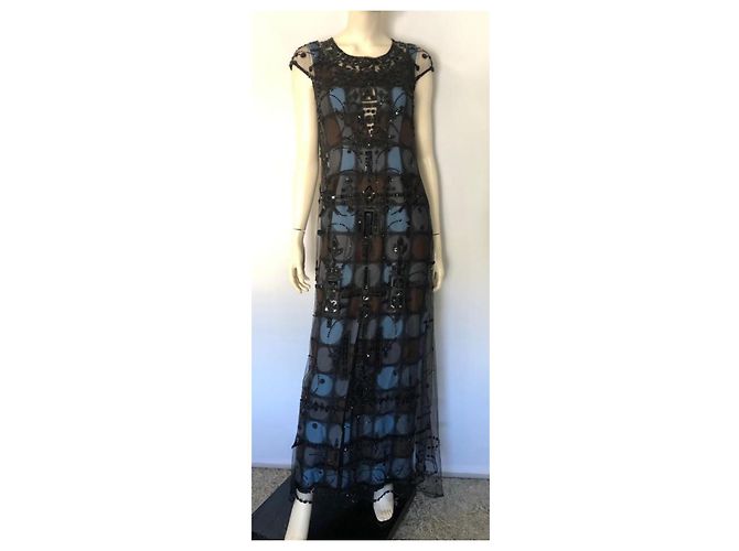 Abito da sera lungo Carolina Herrera con perline - vista 6