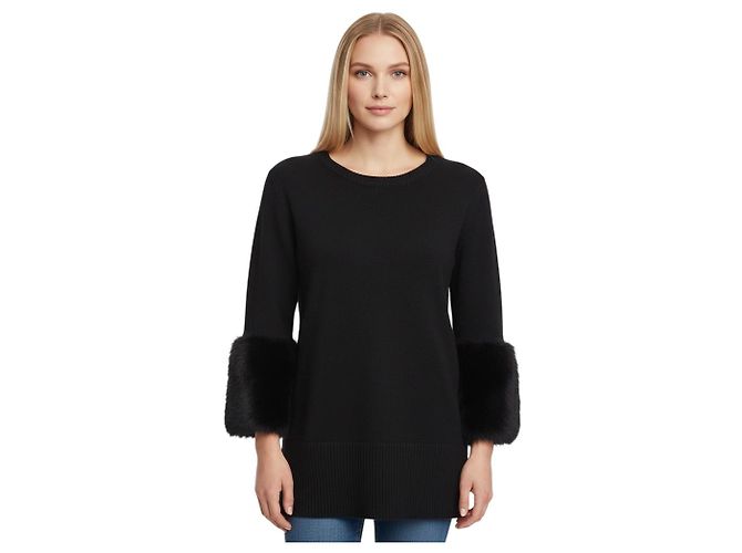 Michael Kors Collection Black Mink Kaschmir-Pullover mit Bündchen Schwarz - Ansicht 4