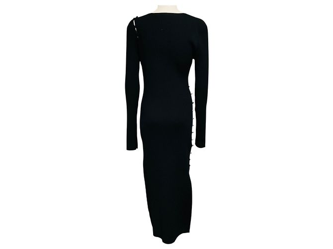 Vestido midi de punto acanalado de manga larga Altuzarra Black Negro - vista 3