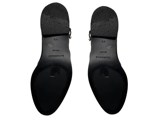 Burberry Botines planos de piel y estampado Check Black / Archive Beige Negro - vista 6