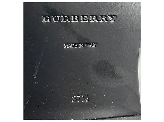 Burberry Botines planos de piel y estampado Check Black / Archive Beige Negro - vista 7