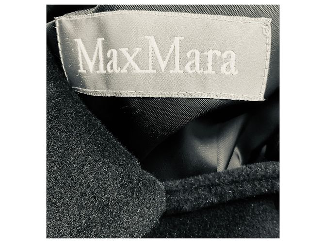 Casaco longo Max Mara em lã e angora preto - vista 4
