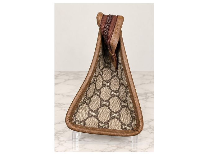 Gucci Vintage – Pochette GG Monogram in tela e pelle marrone – Unisex - vista 5