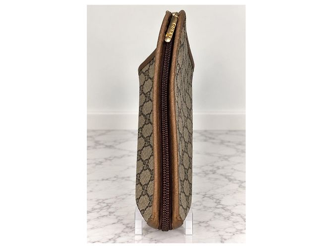 Gucci Vintage – Pochette GG Monogram in tela e pelle marrone – Unisex - vista 8