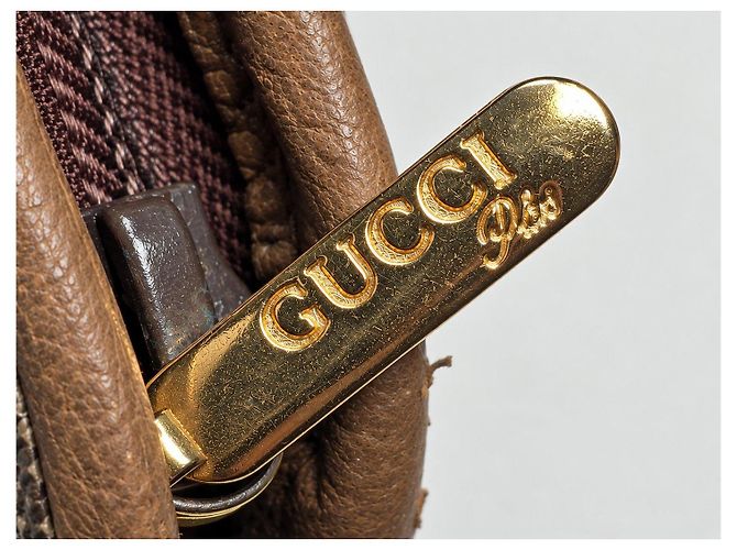 Gucci Vintage – Pochette GG Monogram in tela e pelle marrone – Unisex - vista 9