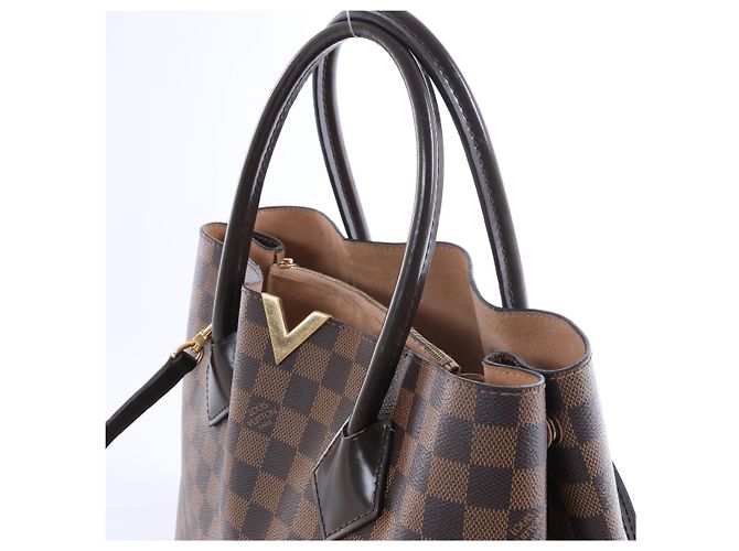 Borsa a mano 2Way Louis Vuitton Kensington Damier Ebene in Marrone N41435 Beige - vista 3
