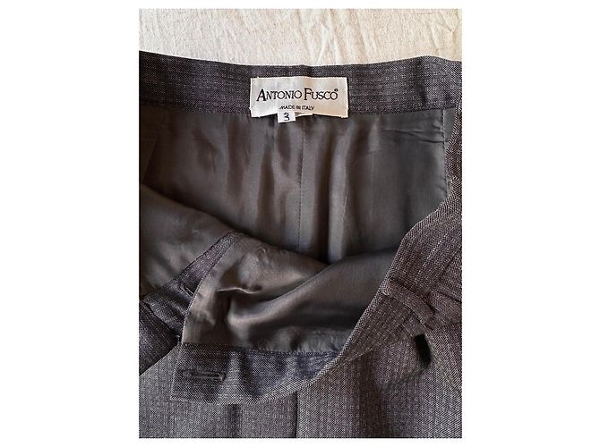 Falda Antonio Fusco de lana gris - vista 2