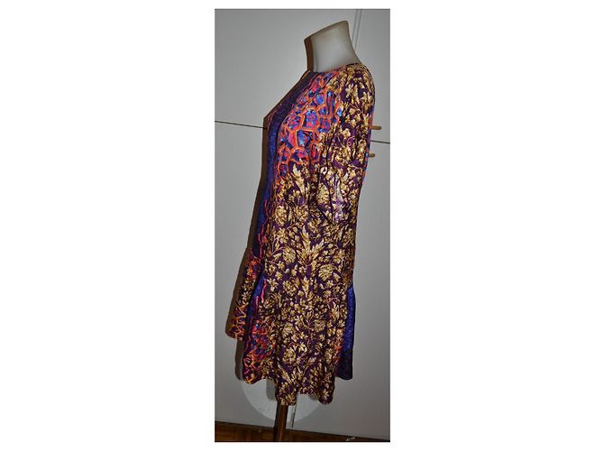 Peter Pilotto Seidenkleid mit abstraktem Print Braun Pink Blau Mehrfarben Orange Lila - Ansicht 4