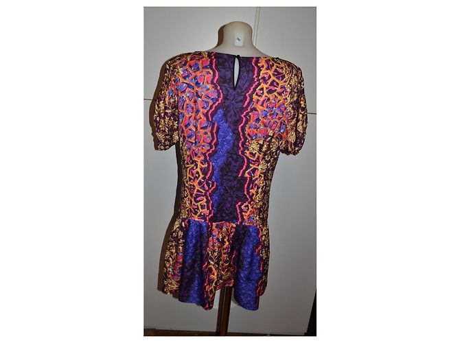Peter Pilotto Seidenkleid mit abstraktem Print Braun Pink Blau Mehrfarben Orange Lila - Ansicht 5