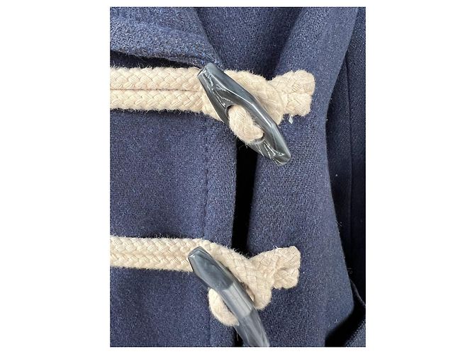 Autre Marque Pietro Filipi Abrigo Duffle azul marino de lana - vista 3