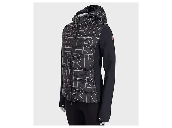 Moncler Black Printed Hooded Down Puffer Jacket - Size M Pre-owned - view 2