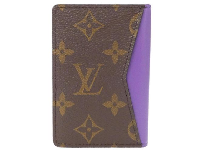 Organizer Louis Vuitton Monogram Macassar Card Case Marrone Porpora Monogramma - vista 2