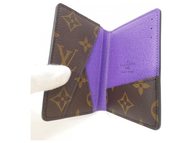 Organizer Louis Vuitton Monogram Macassar Card Case Marrone Porpora Monogramma - vista 4
