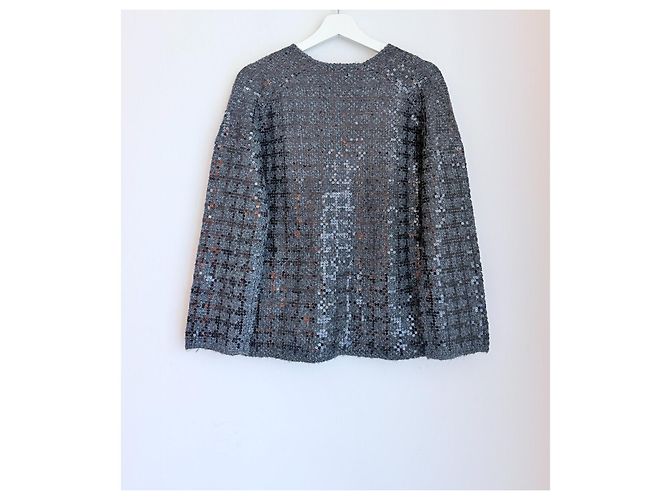 Maje Cardigan mit Pailletten Grau - Ansicht 4
