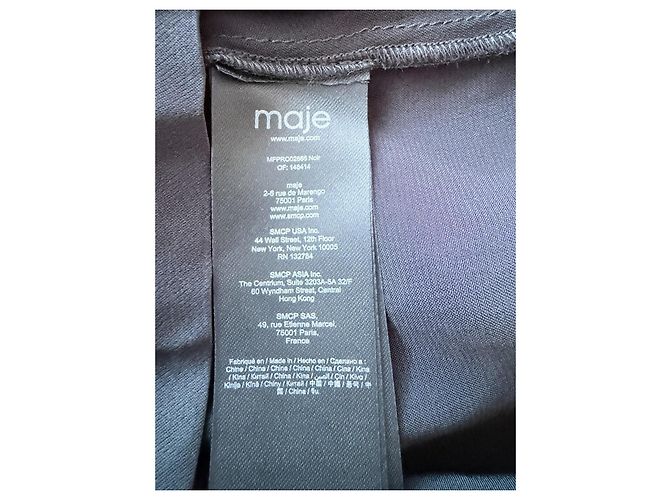Maje schwarzes verziertes Slip-Kleid mit Mock-Neck-Top - Ansicht 4