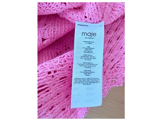 Maje Rosa Crochet-Minikleid mit Fransen Pink - Ansicht 3