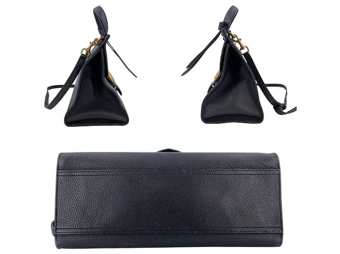 Gucci GG Marmont Schultertasche mit Henkel aus schwarzem genarbtem Leder - Ansicht 4