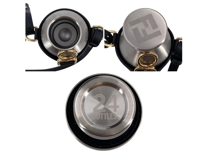 Fendi Portabotellas de lona Monogram marrón con frasco de acero inoxidable Castaño - vista 5