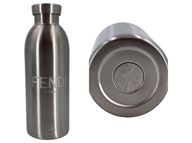 Fendi Portabotellas de lona Monogram marrón con frasco de acero inoxidable Castaño - vista 6
