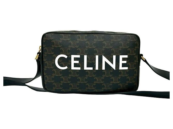 Céline Bolsa de Ombro em Couro Celine Triomphe Marrom - vista 3