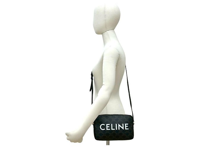 Céline Bolsa de Ombro em Couro Celine Triomphe Marrom - vista 4